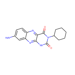 Nc1ccc2nc3c(=O)n(C4CCCCC4)c(=O)[nH]c3nc2c1 ZINC000100487016