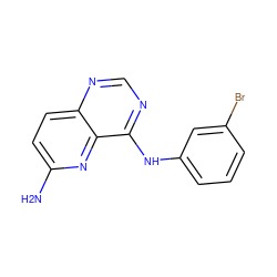 Nc1ccc2ncnc(Nc3cccc(Br)c3)c2n1 ZINC000021289301