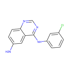 Nc1ccc2ncnc(Nc3cccc(Cl)c3)c2c1 ZINC000013527446