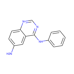 Nc1ccc2ncnc(Nc3ccccc3)c2c1 ZINC000003815388