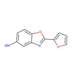 Nc1ccc2oc(-c3ccco3)nc2c1 ZINC000019476619