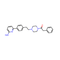 Nc1cccc(-c2ccc(CCN3CCN(C(=O)Cc4ccccc4)CC3)cc2)n1 ZINC000026576023