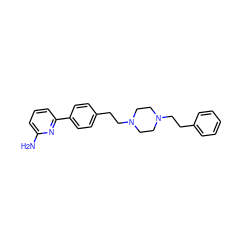 Nc1cccc(-c2ccc(CCN3CCN(CCc4ccccc4)CC3)cc2)n1 ZINC000022451292