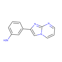 Nc1cccc(-c2cn3cccnc3n2)c1 ZINC000001390338