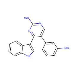 Nc1cccc(-c2cnc(N)nc2-c2c[nH]c3ccccc23)c1 ZINC000043078043