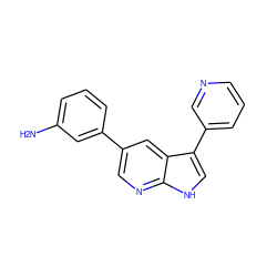 Nc1cccc(-c2cnc3[nH]cc(-c4cccnc4)c3c2)c1 ZINC000095573598