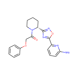 Nc1cccc(-c2nc([C@H]3CCCCN3C(=O)COc3ccccc3)no2)n1 ZINC000144693851