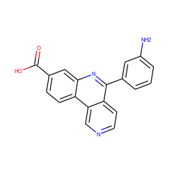 Nc1cccc(-c2nc3cc(C(=O)O)ccc3c3cnccc23)c1 ZINC000059223130