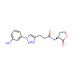 Nc1cccc(-n2cc(CCC(=O)N[C@H]3CCOC3=O)nn2)c1 ZINC000205254133