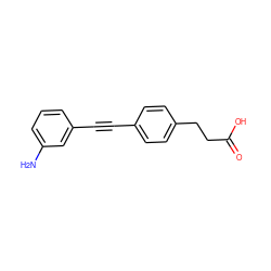 Nc1cccc(C#Cc2ccc(CCC(=O)O)cc2)c1 ZINC000040980627