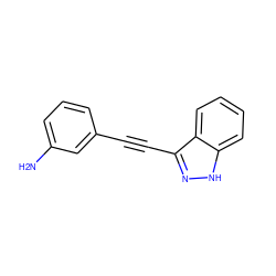 Nc1cccc(C#Cc2n[nH]c3ccccc23)c1 ZINC000066263695