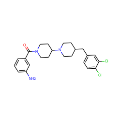 Nc1cccc(C(=O)N2CCC(N3CCC(Cc4ccc(Cl)c(Cl)c4)CC3)CC2)c1 ZINC000028135162