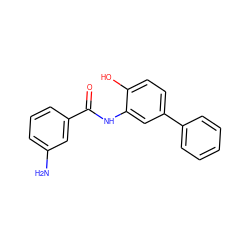 Nc1cccc(C(=O)Nc2cc(-c3ccccc3)ccc2O)c1 ZINC000029127678