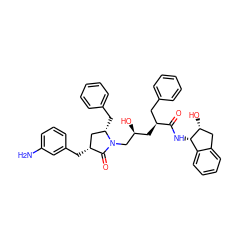 Nc1cccc(C[C@@H]2C[C@H](Cc3ccccc3)N(C[C@@H](O)C[C@@H](Cc3ccccc3)C(=O)N[C@H]3c4ccccc4C[C@H]3O)C2=O)c1 ZINC000028391932