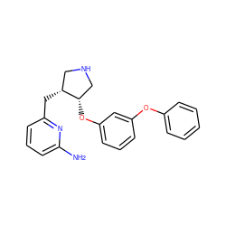 Nc1cccc(C[C@@H]2CNC[C@@H]2Oc2cccc(Oc3ccccc3)c2)n1 ZINC000058591223