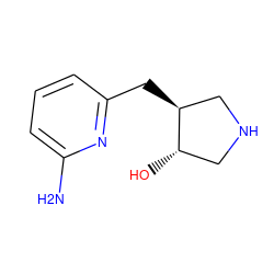 Nc1cccc(C[C@H]2CNC[C@@H]2O)n1 ZINC000064448771