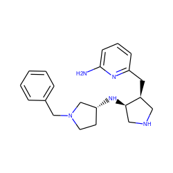 Nc1cccc(C[C@H]2CNC[C@H]2N[C@@H]2CCN(Cc3ccccc3)C2)n1 ZINC000040413010