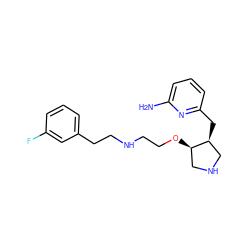 Nc1cccc(C[C@H]2CNC[C@H]2OCCNCCc2cccc(F)c2)n1 ZINC000058661028