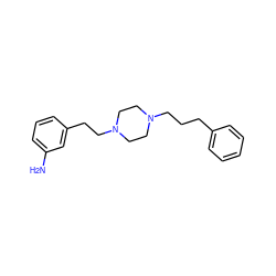 Nc1cccc(CCN2CCN(CCCc3ccccc3)CC2)c1 ZINC000019365792