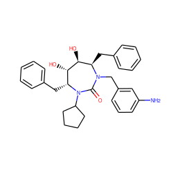 Nc1cccc(CN2C(=O)N(C3CCCC3)[C@H](Cc3ccccc3)[C@H](O)[C@@H](O)[C@H]2Cc2ccccc2)c1 ZINC000027104678