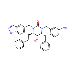 Nc1cccc(CN2C(=O)N(Cc3ccc4[nH]ncc4c3)[C@H](CCc3ccccc3)[C@@H](O)[C@H]2Cc2ccccc2)c1 ZINC000014943322