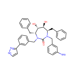 Nc1cccc(CN2C(=O)N(Cc3cccc(-c4cc[nH]n4)c3)[C@H](Cc3ccccc3)[C@H](O)[C@@H](O)[C@H]2Cc2ccccc2)c1 ZINC000003937352