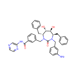 Nc1cccc(CN2C(=O)N(Cc3cccc(C(=O)Nc4cnccn4)c3)[C@H](Cc3ccccc3)[C@H](O)[C@@H](O)[C@H]2Cc2ccccc2)c1 ZINC000027406787