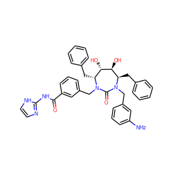 Nc1cccc(CN2C(=O)N(Cc3cccc(C(=O)Nc4ncc[nH]4)c3)[C@H](Cc3ccccc3)[C@H](O)[C@@H](O)[C@H]2Cc2ccccc2)c1 ZINC000003937184