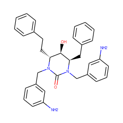 Nc1cccc(CN2C(=O)N(Cc3cccc(N)c3)[C@H](Cc3ccccc3)[C@H](O)[C@H]2CCc2ccccc2)c1 ZINC000014943295