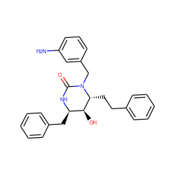 Nc1cccc(CN2C(=O)N[C@H](Cc3ccccc3)[C@H](O)[C@H]2CCc2ccccc2)c1 ZINC000005934169