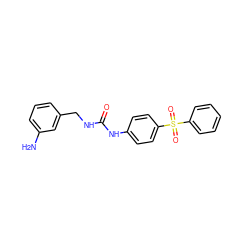 Nc1cccc(CNC(=O)Nc2ccc(S(=O)(=O)c3ccccc3)cc2)c1 ZINC000096271367