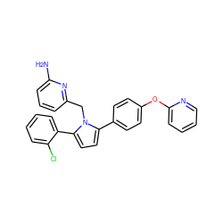 Nc1cccc(Cn2c(-c3ccc(Oc4ccccn4)cc3)ccc2-c2ccccc2Cl)n1 ZINC000049116169