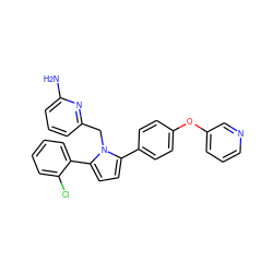 Nc1cccc(Cn2c(-c3ccc(Oc4cccnc4)cc3)ccc2-c2ccccc2Cl)n1 ZINC000034643014