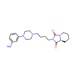 Nc1cccc(N2CCN(CCCCN3C(=O)[C@@H]4CCCCN4C3=O)CC2)c1 ZINC000013861493