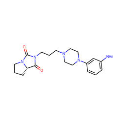 Nc1cccc(N2CCN(CCCN3C(=O)[C@@H]4CCCN4C3=O)CC2)c1 ZINC000013861467