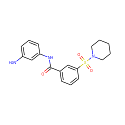 Nc1cccc(NC(=O)c2cccc(S(=O)(=O)N3CCCCC3)c2)c1 ZINC000003014071