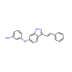 Nc1cccc(Nc2ccc3c(/C=C/c4ccccc4)n[nH]c3c2)c1 ZINC000166931667