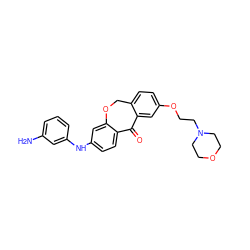 Nc1cccc(Nc2ccc3c(c2)OCc2ccc(OCCN4CCOCC4)cc2C3=O)c1 ZINC000103273353