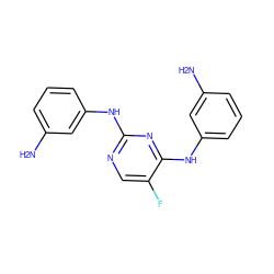 Nc1cccc(Nc2ncc(F)c(Nc3cccc(N)c3)n2)c1 ZINC000003817468