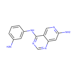 Nc1cccc(Nc2ncnc3cc(N)ncc23)c1 ZINC000013743447