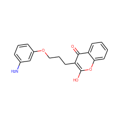 Nc1cccc(OCCCc2c(O)oc3ccccc3c2=O)c1 ZINC000013738199