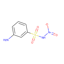 Nc1cccc(S(=O)(=O)N[N+](=O)[O-])c1 ZINC000653890333