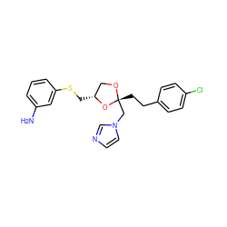 Nc1cccc(SC[C@@H]2CO[C@](CCc3ccc(Cl)cc3)(Cn3ccnc3)O2)c1 ZINC000028121954