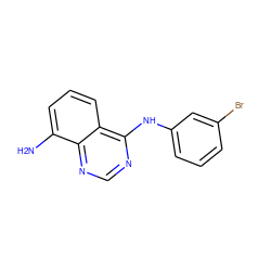 Nc1cccc2c(Nc3cccc(Br)c3)ncnc12 ZINC000003815343