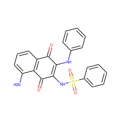 Nc1cccc2c1C(=O)C(NS(=O)(=O)c1ccccc1)=C(Nc1ccccc1)C2=O ZINC000169334585