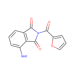 Nc1cccc2c1C(=O)N(C(=O)c1ccco1)C2=O ZINC000003250773