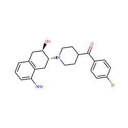 Nc1cccc2c1C[C@@H](N1CCC(C(=O)c3ccc(Br)cc3)CC1)[C@H](O)C2 ZINC000049072094