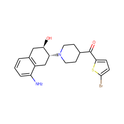 Nc1cccc2c1C[C@@H](N1CCC(C(=O)c3ccc(Br)s3)CC1)[C@H](O)C2 ZINC000049112413