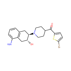 Nc1cccc2c1C[C@@H](O)[C@H](N1CCC(C(=O)c3ccc(Br)s3)CC1)C2 ZINC000049073116