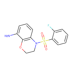 Nc1cccc2c1OCCN2S(=O)(=O)c1ccccc1F ZINC000028948487